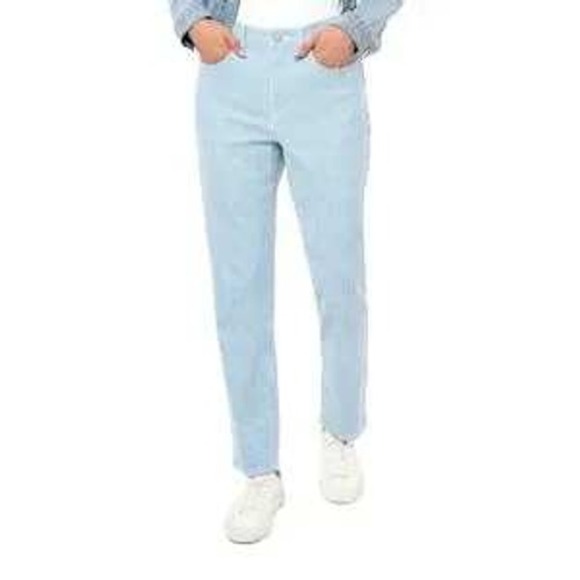 Seven7 Striped High Rise Stretch Straight Leg Jeans Sz 16 (38x29.5) / #5374 - Picture 1 of 6